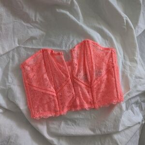 NWOT VS coral lace plunge bustier
